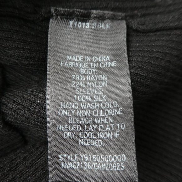 Guess Jeans V Neck Sweater Contrasting Dash Stripes Silk Flutter Sleeves Fitted - Picture 6 of 9